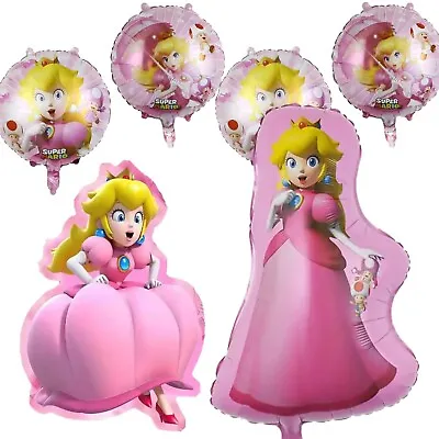 (6 Pack) Super Mario Princess Peach Balloon Pink Birthday Party Decoration • $12.99