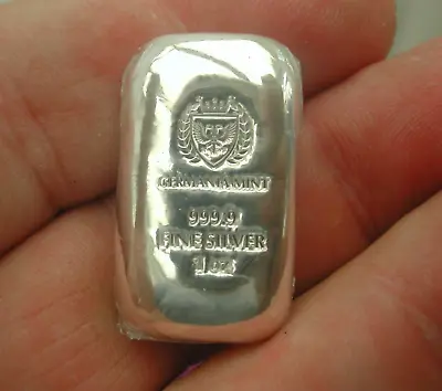 NEW 2023 Germania Mint 1 Oz .999 PURE Silver Bullion Cast Bar *Mint Sealed* • £36.99