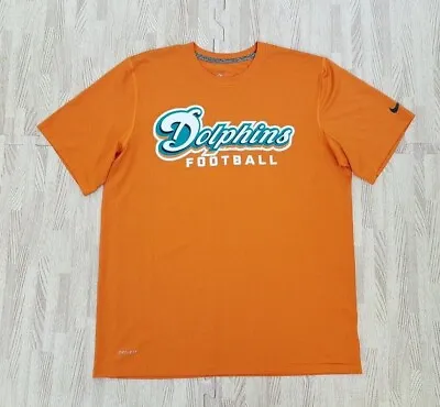 $18.99 • Buy 🔥 Miami Dolphins Nike Dri-Fit Orange Training Shirt // Men's Large L // NFL