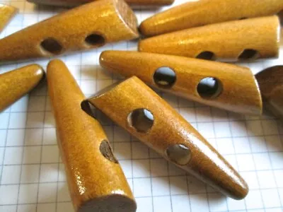 £4 • Buy 10 X 50mm Medium Brown Wood Duffle/toggle Buttons. Knitwear Aran Craft MULTI-BUY