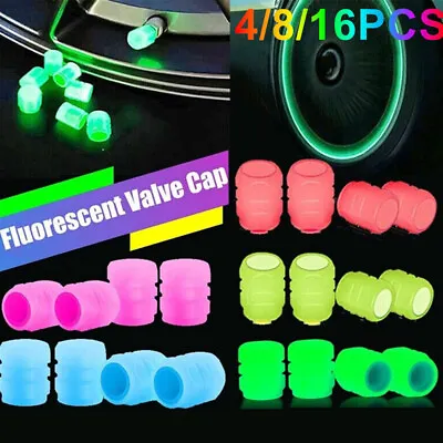 4x Luminous Auto Car Wheel Tire Tyre Air Valve Stem Caps Screw Cover Accessories • $3.29