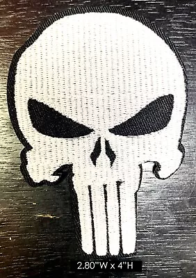 Military Skull (Punisher) Embroidered Iron On Patch • $5.35