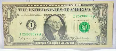 1969B One Dollar Error Note- Dramatic Misaligned Misprint Crisp And Clean • $99