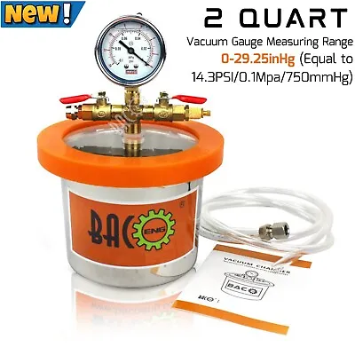 $95.73 • Buy 2 Qt. Vacuum Chamber For Stabilizing Wood Degassing Resin Silicone Epoxy Casting