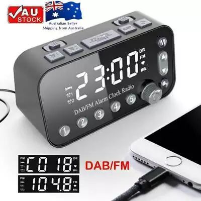 Digital Alarm Clock DAB & FM Alarm Clock Radio With 2 USB Charging Port LCD New • $34.49