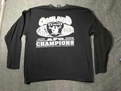 Vintage Oakland Raiders 2003 Champions Graphic Long Sleeve T Shirt Black XXL • $14.99