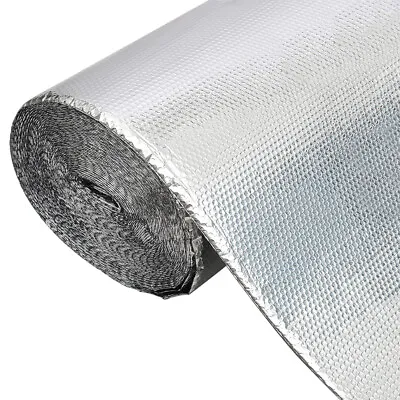 10m 20m 40m 50m Double Foil Insulation Aluminium Bubble Barrier Thermal Shed UK • £15.99