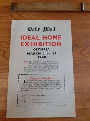 1948 Daily Mail Ideal Home Exhibition Pamphlet With Plan • £8.95