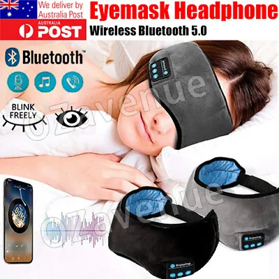 Wireless Bluetooth 5.0 Stereo Eye Mask Headphones Earphone Sleep Music Mask AU • $8.79