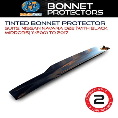 $116.99 • Buy Tinted Bonnet Protector Fits Nissan Navara D22 11/2001-Onwards [Black Mirrors]