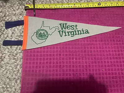 Vintage STATE OF WEST VIRGINIA WV SEAL Pennant BANNER Flag - FAST SHIPPER • $13.69