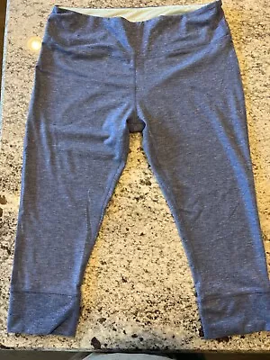 Marika Sport Womens Leggings Blue Stretch Logo Waistband Inside Pocket Size XL • $9.99