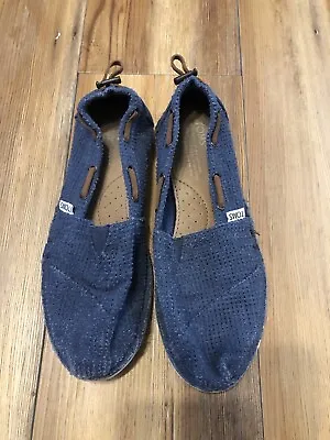 Vintage Toms Women Bimini Classic Slip-On Size 7 Shoes Navy Perforated Blue  • $21.99