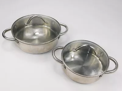 Wolfgang Puck Cafe Collection 8.5  & 10  Casserole Stainless 18/10 Sauce Pan • $59.99