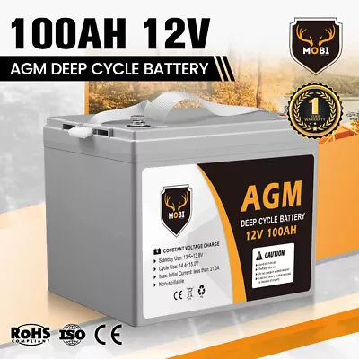 100AH AGM Dual Fridge Battery 12V Volt Sealed Amp Hour Deep Cycle Batteries SLA • $209.95