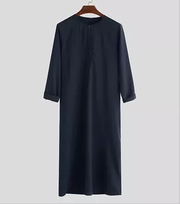 Muslim Long Sleeve Top Longshirt Baggy Abaya Kaftan Tunic Gown Men • $28.88