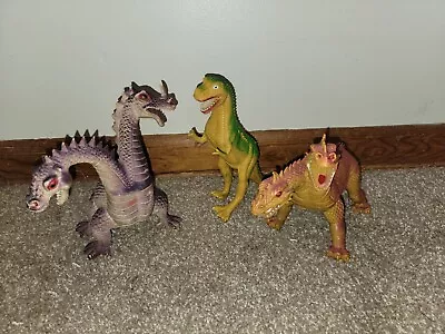 3 Vintage 1980s Imperial Dragon Two Headed Figure Dragons Dinosaur 7  • $15