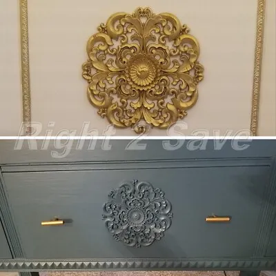 $7.69 • Buy 1PC Wood Floral Carved Appliques Decal Onlay Carving Unpainted Furniture Decor