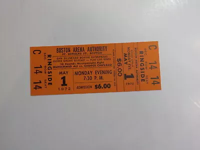 MUHAMMAD ALI Vs GEORGE CHUVALO Boxing Ticket 1972 Cassius Clay Full Canadian VTG • $0.01