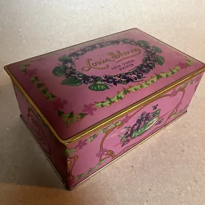 Vintage Candy Tin Louis Sherry Chocolate Box Mauve Purple Violets • $27.59