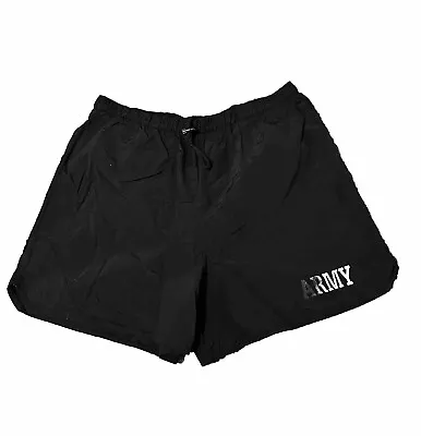 Vintage US Military Army Nylon Short Running Athletic PT Shorts Size Large Black • $12