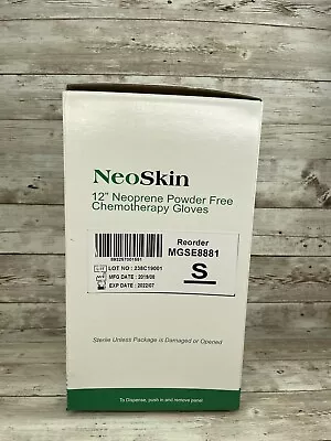 1 Box Neo Skin Medical Exam 12  Neoprene Gloves Sterile 50 Pair Small 07/22 • $19.96