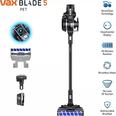 Vax Blade 5 Pet Cordless Vacuum Cleaner | CleanControl Display CLSV-B5KP Refurbr • £161.77