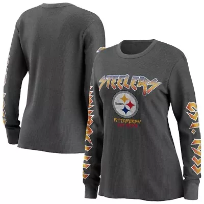 NFL Pittsburgh Steelers Gray Long Sleeve Thermal Women’s Wear By Erin Andrews L • $30