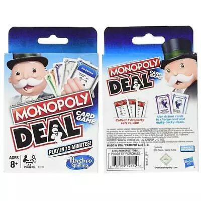 Hasbro Monopoly Deal Blue Box English Version Card Game Family Funny Entertainme • $12.99