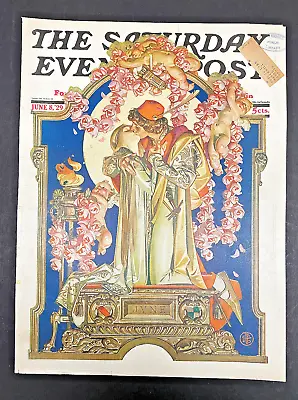 Original J C Leyendecker 1929 Saturday Evening Post Cover Lovers & Cherubs! • $49