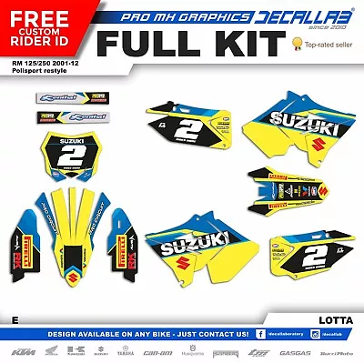 SUZUKI RM 125 250 2001-2012 Polisport Restyle MX Graphics Stickers Decallab • $99.99