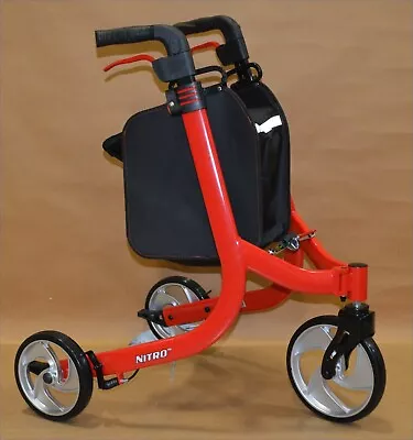 Drive Medical Nitro 3-Wheel Rollator Rolling Walker - Red • $189