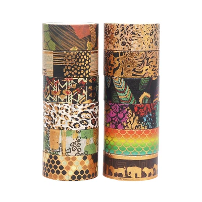 $12.33 • Buy 12 Rolls Washi Tape Set  Foil Wilderness Style Animal Washi Masking E2M2