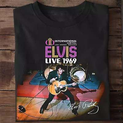 Elvis Presley 1969 Short Sleeve Gift For Fan Black Shirt S-345XL - Free Shipping • $14.99