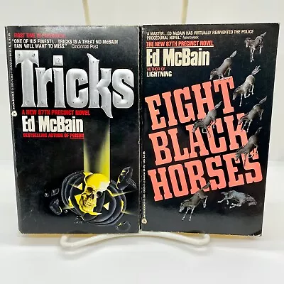 An 87th Precinct Novel Lot Of 2 TRICKS +EIGHT BLACK HORSES Ed McBain *Signed* PB • $34.95