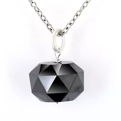 $9.99 • Buy Elegant Certified Black Diamond Bead Pendant , Excellent Cut & Luster !