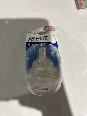 AVENT CLASSIC TEATS 2PK SILICONE VARIABLE FLOW 3M+ - 2 PACK Acc640 • $24