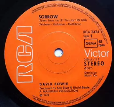 David Bowie - Sorrow • £2.20