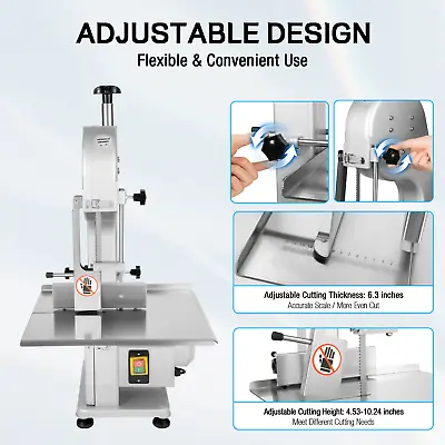 1500W Commercial Electric Meat Bone Saw Machine Frozen Meat Cutting Band Cutter • $393.30