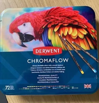 Derwent Chromaflow Pencils - Tin Of 72 - Unsealed But Never Used • £59