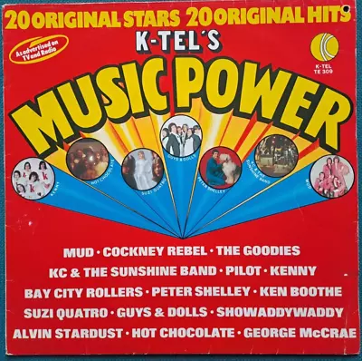 K-TEL's Music Power 20 Original Stars 20 Original Hits 12  LP Vinyl K-TEL TE 309 • £2.99