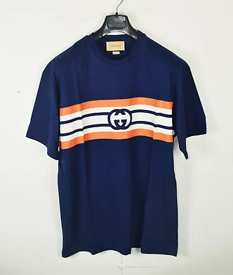 Gucci Navy Blue Mens Cotton T-shirt Size XL • $240