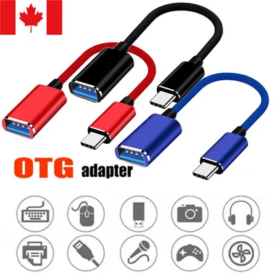 USB-C 3.1 Type C Male To USB 3.0 Type A Female OTG Adapter Converter Cable Cord= • $0.72