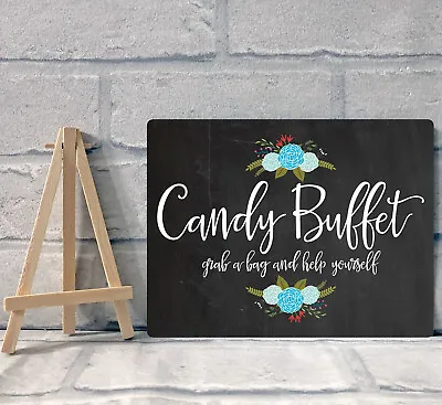 £6.95 • Buy A5 Candy Buffet Sweet Stall Cart Metal Table Sign - Chalkboard Effect