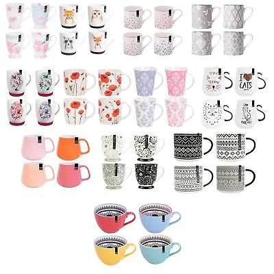 Pack Of 6 Clearance Assorted Mugs Random Designs Tea Coffee Latte Soup • £12.99