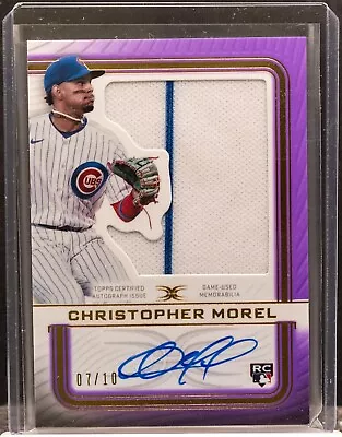 Christopher Morel 2023 Topps Definitive Collection Purple Jersey Auto RC #07/10 • $103.60