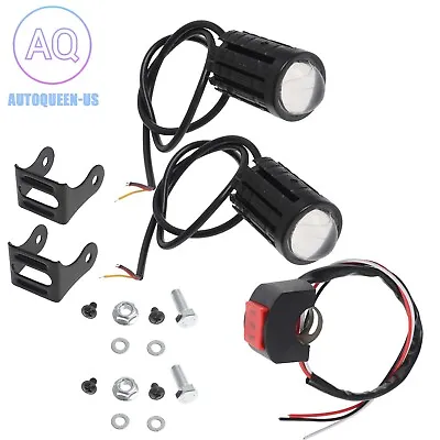 2x Mini LED Driving Fog Spot Lights Amber Projector Lamp For Motorcycle SUV • $18.42