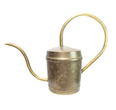 Small Brass Watering Can Vintage MCM Rounded Handle Cacti Succulent Bonsai  • $35