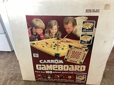Vintage Carrom Game Board & Pieces 108 P Luddington Michigan Good. • $45