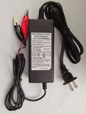 12 Volt 2 Amp Sealed Lead Acid Battery Charger -2  Year Warranty • $21.06